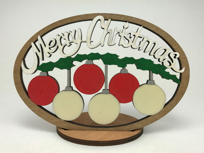 Small Merry Christmas Balls With Stand